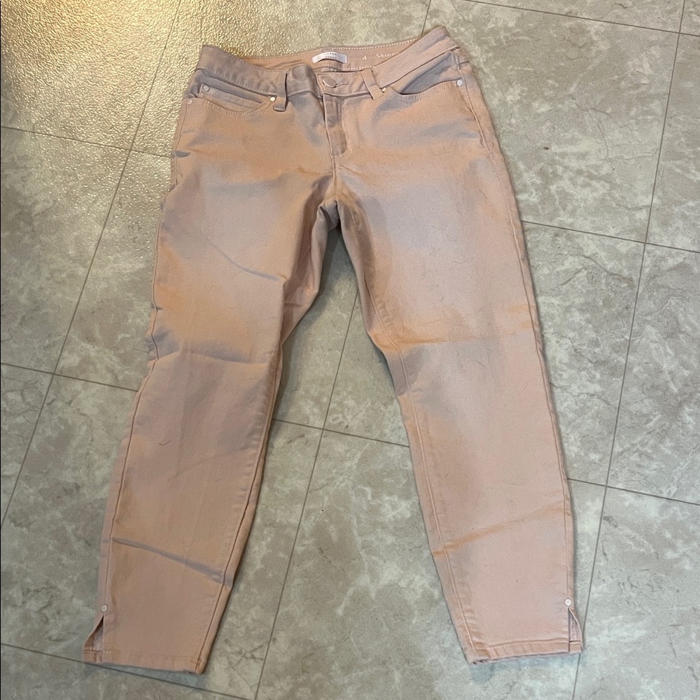 LC Lauren Conrad Women's Light Pink Skinny Crop Jeans 4